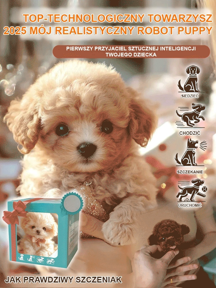 Gorąco sprzedając mojego realistycznego szczeniaka robota mój robot szczeniak krótka pluszowa lalka☁️Chmurkowa miękkość i niestrudzone towarzystwo