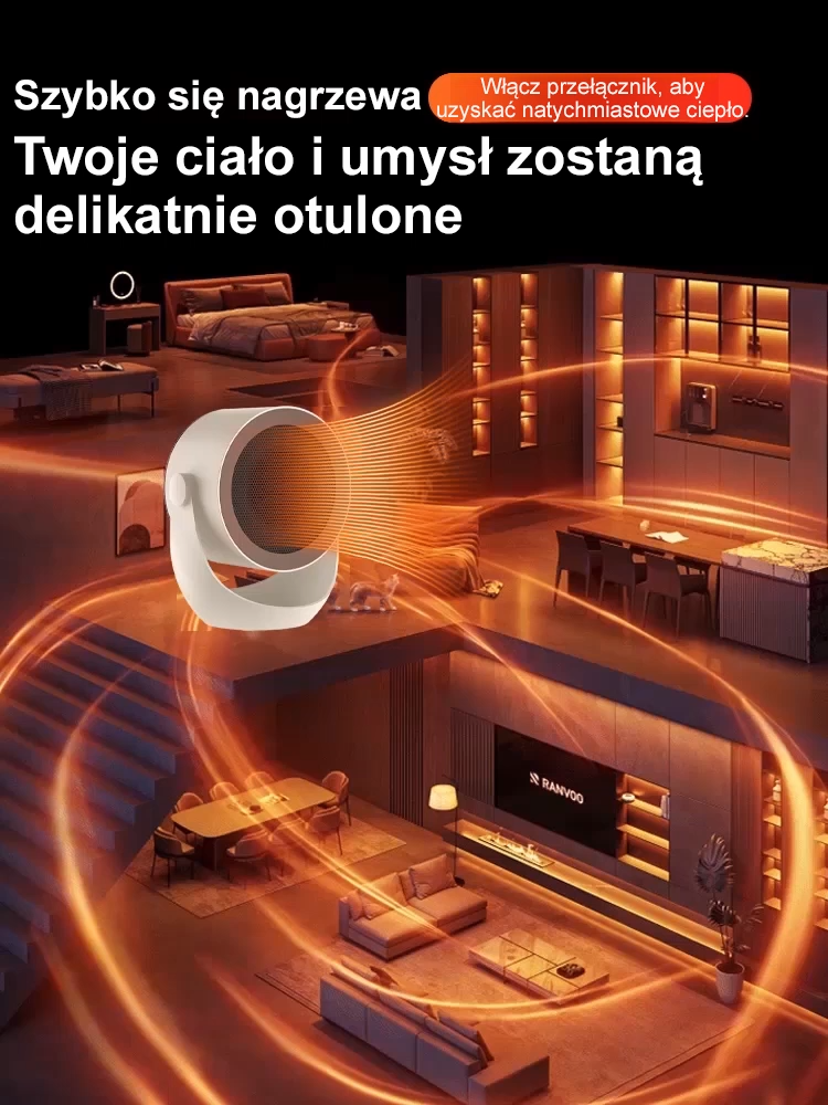 【Ekspresowe ciepło】Wielofunkcyjny natychmiastowy wentylator grzewczy🔥🔥Uruchamia się po 3 sekundach, zimne powietrze zamienia się w ciepłe.