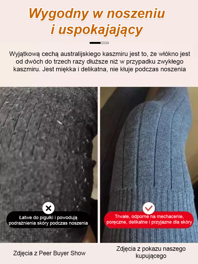 Rozszerzone ciepłe kaszmirowe nakolanniki