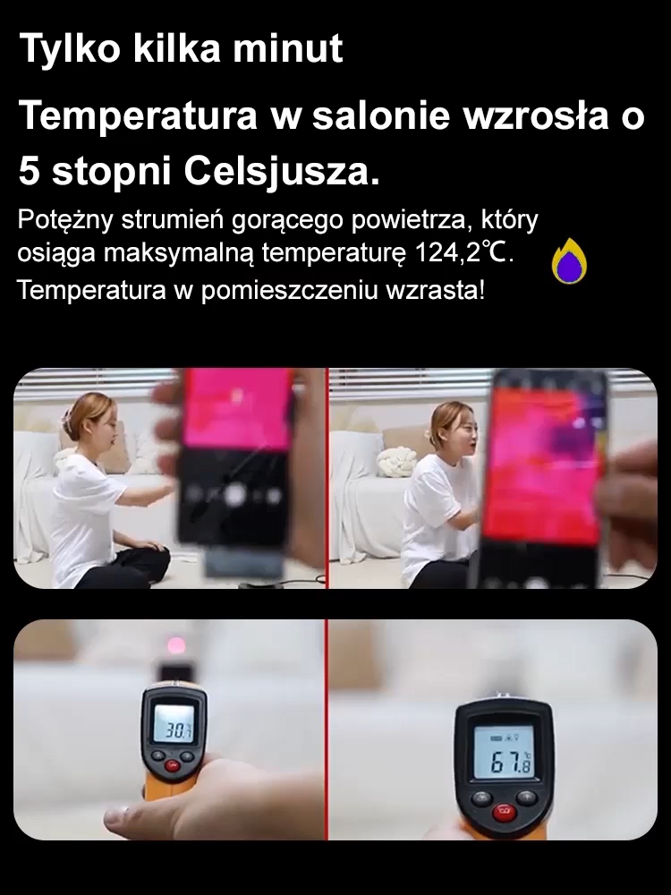 【Ekspresowe ciepło】Wielofunkcyjny natychmiastowy wentylator grzewczy🔥🔥Uruchamia się po 3 sekundach, zimne powietrze zamienia się w ciepłe.