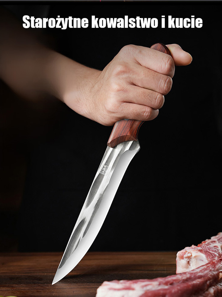 【30 lat ostrza】Ręcznie kuty nóż do oddzielania kości i rozbioru✊Krojenie kości jest tak samo łatwe jak krojenie tofu.