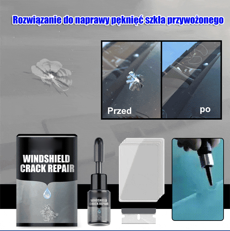 Niemiecka/importowana żywica o wysokiej przepuszczalności💎Płyn do naprawy pęknięć szkła🪄Naprawa pęknięć jest tak prosta jak picie wody.