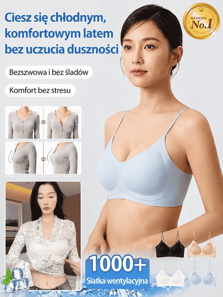 ✨Lodowy jedwab – chłód nawet w 40°C. Bez zapachu, nie prześwituje. Modeluje biust – bez kompleksów. 
