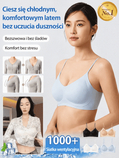 ✨Lodowy jedwab – chłód nawet w 40°C. Bez zapachu, nie prześwituje. Modeluje biust – bez kompleksów. 