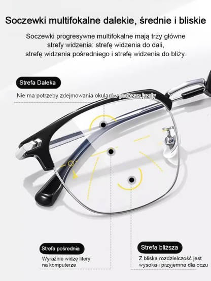 🌟Inteligentne Okulary Zoom. Oprawa z tytanu jest odporna na korozję i pot