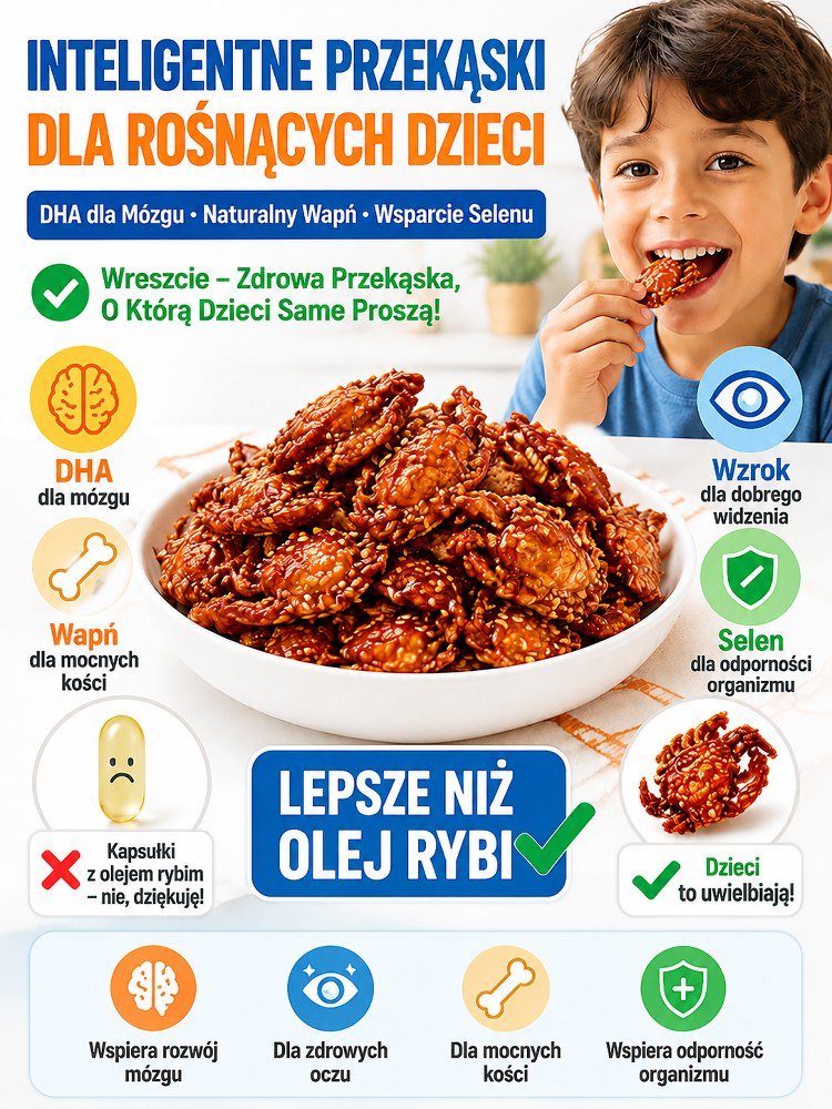 🦀Żegnaj, niezdrowe przekąski!Dzikie,alaskańskie mini kraby z głębin.Pyszne,niskokaloryczne,1+1 gratis