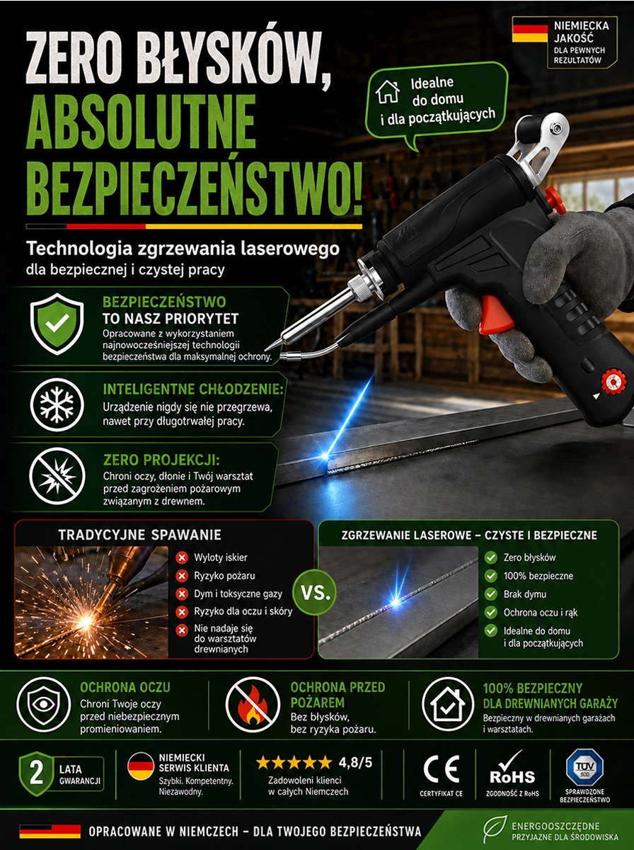 ✨Wreszcie dostępna! 5 w 1 ręczna spawarka laserowa – niemiecka jakość!  bez żadnych umiejętności! -50% dziś