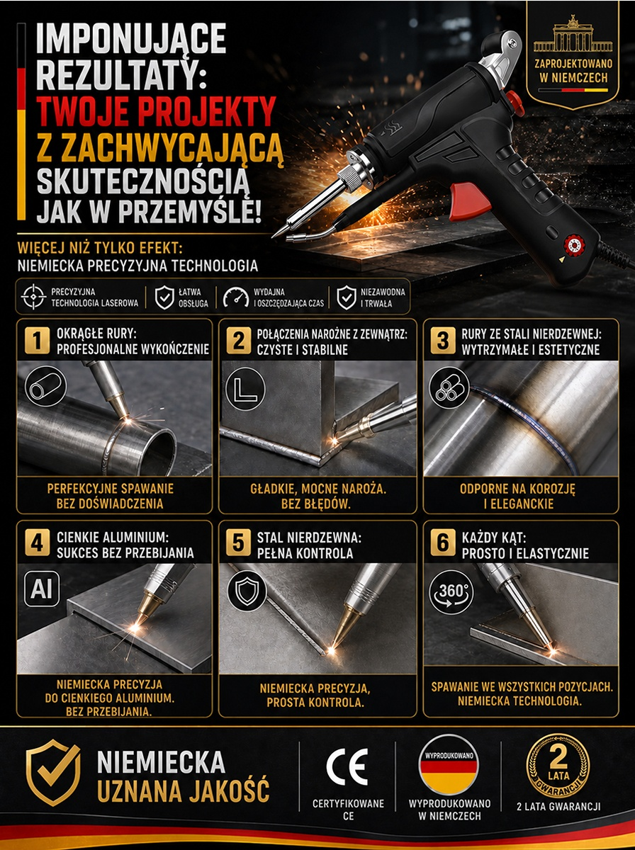 ✨Wreszcie dostępna! 5 w 1 ręczna spawarka laserowa – niemiecka jakość!  bez żadnych umiejętności! -50% dziś