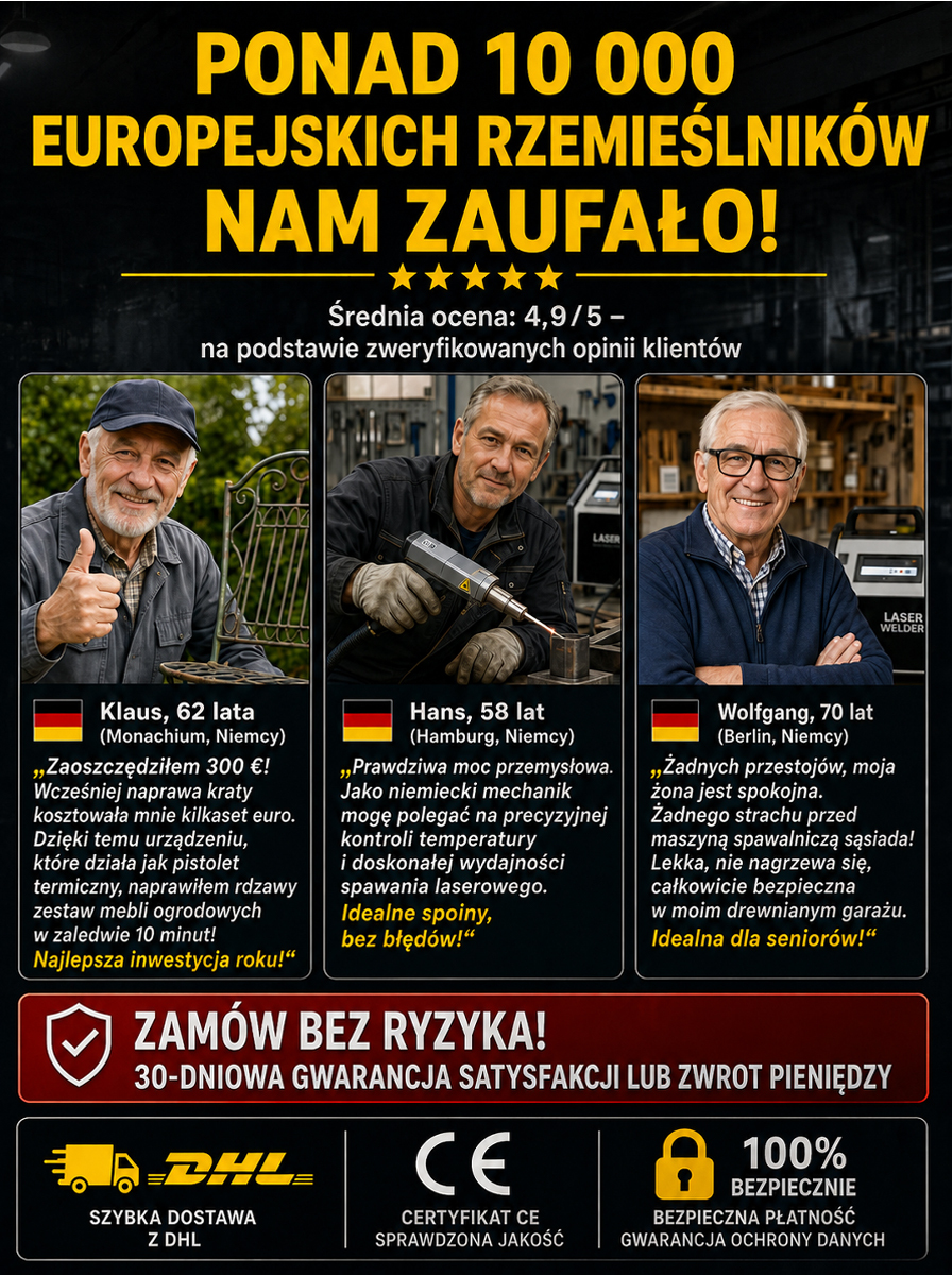 ✨Wreszcie dostępna! 5 w 1 ręczna spawarka laserowa – niemiecka jakość!  bez żadnych umiejętności! -50% dziś