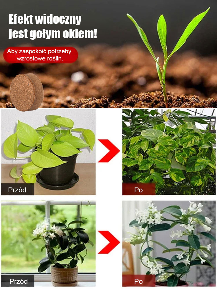 🌱【Nie wymaga nawozu przez dziesięć lat】Gleba doniczkowa z włókna kokosowego do ogrodu, zwiększa plony kwiatów, warzyw i owoców o 50%.