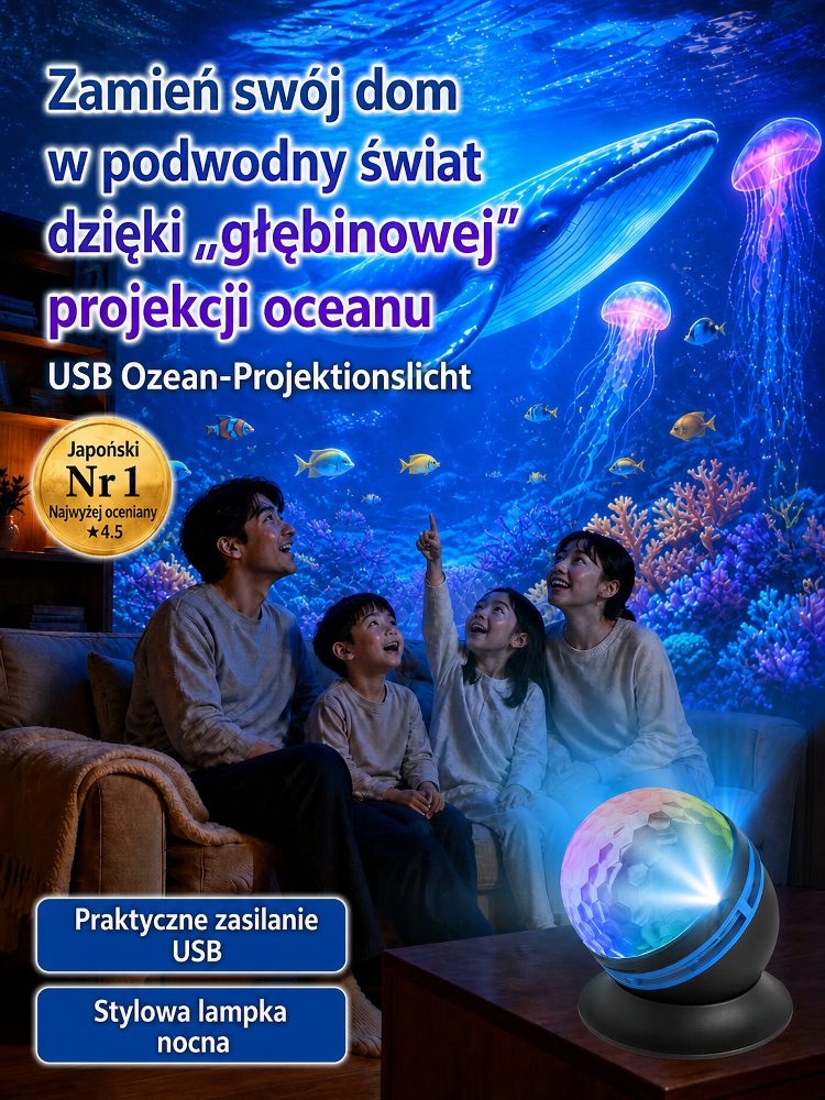 💖Projektor holograficzny 5D – zamienia każdą przestrzeń w głębinę lub kosmos. ✨Top Acme, 4K Ultra HD, realistyczne obrazy oceanu i galaktyki.
