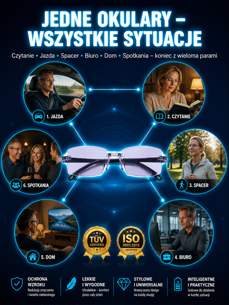 🎁Niemieckie inteligentne okulary – 1+1 gratis.
