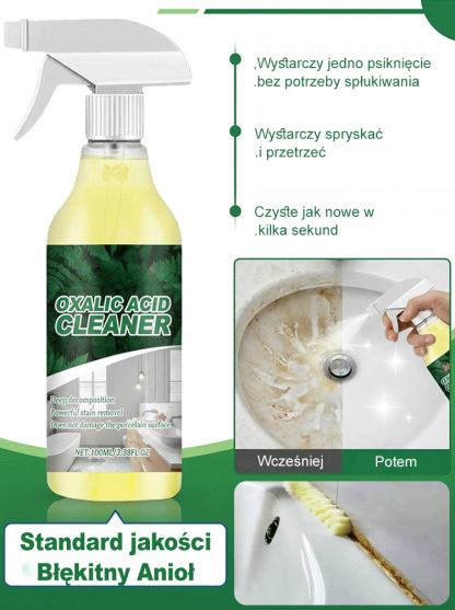 Środek czyszczący z kwasem szczawiowym，Usuwanie brudu w 3 sekundy，Sterylizacja 99,9%, rekomendowana przez UE