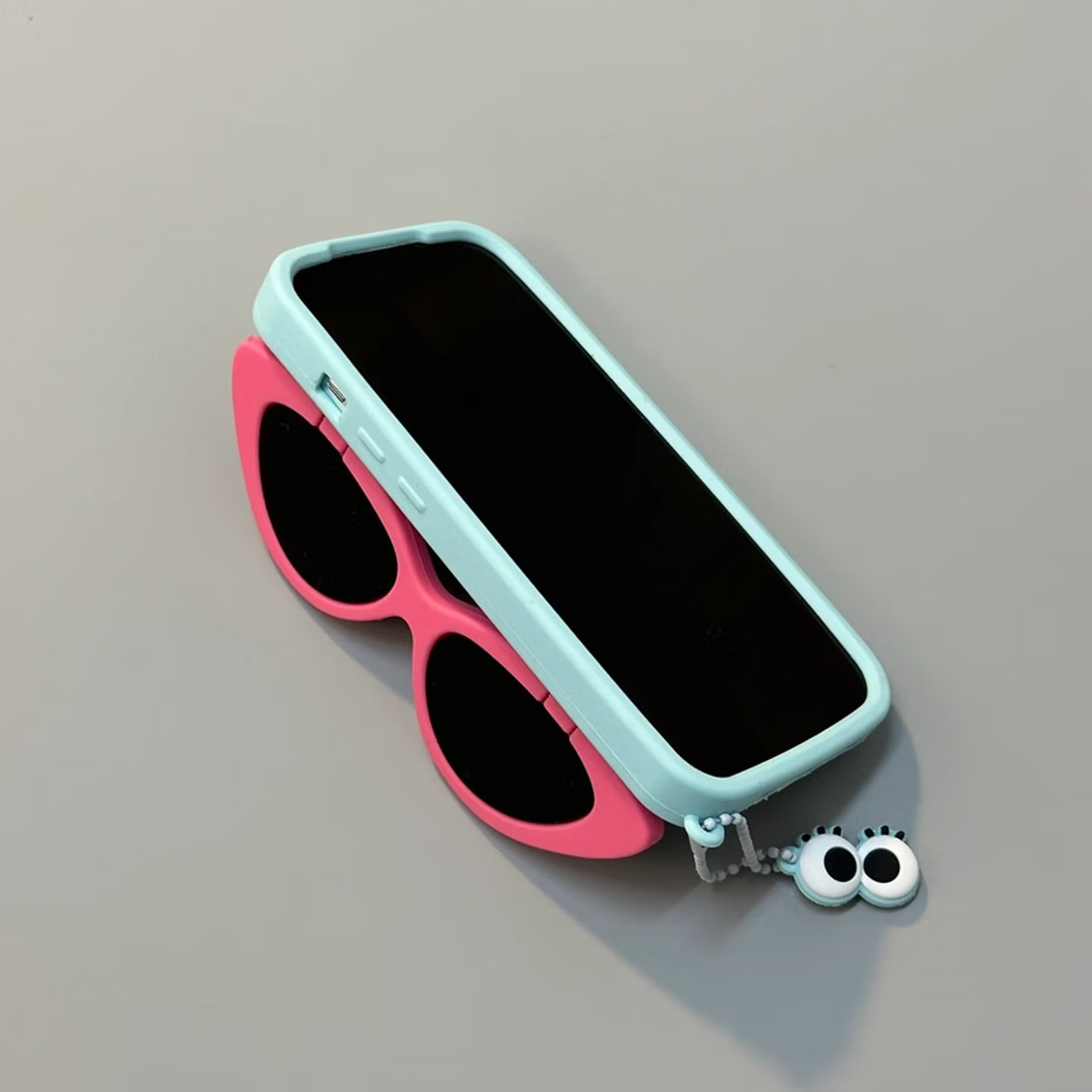 Funny Sunglasses Flip Mirror Silicone Case – Shockproof & Creative iPhone Cover