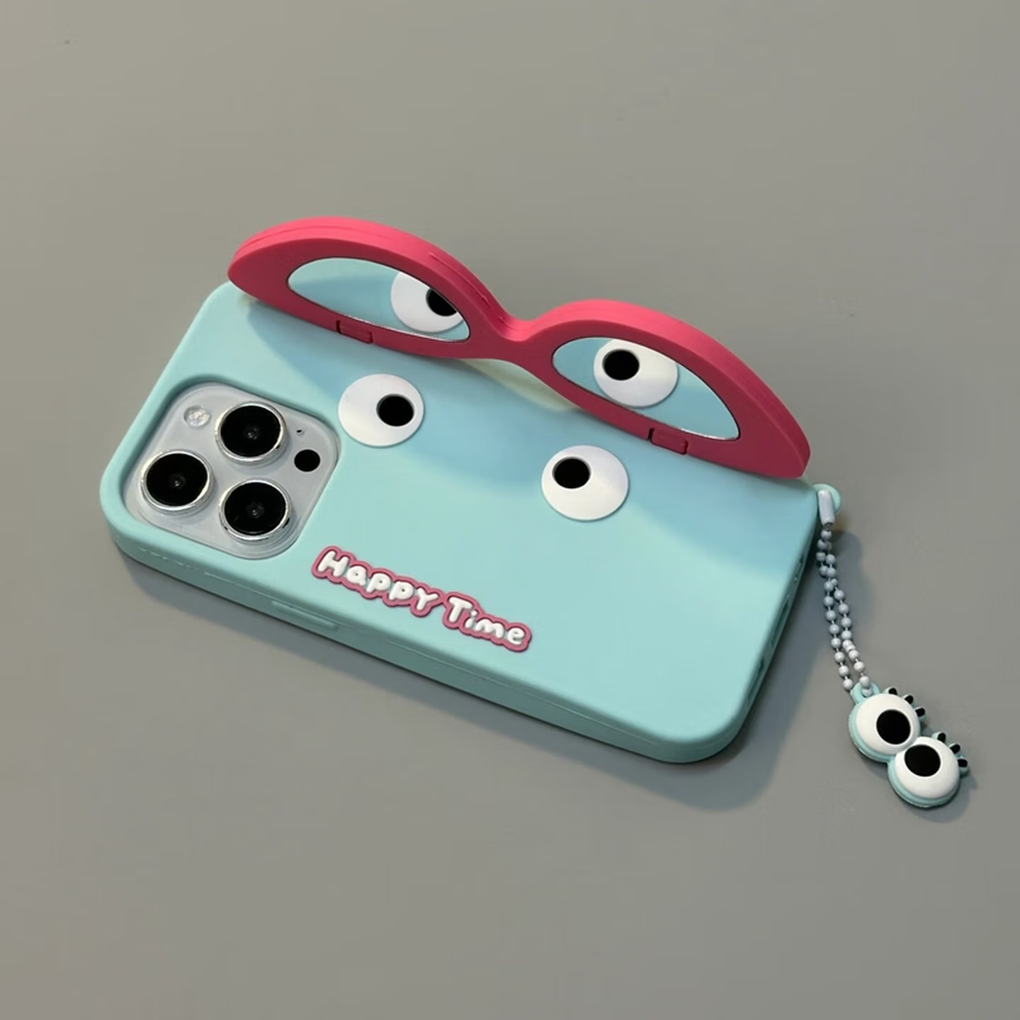 Funny Sunglasses Flip Mirror Silicone Case – Shockproof & Creative iPhone Cover