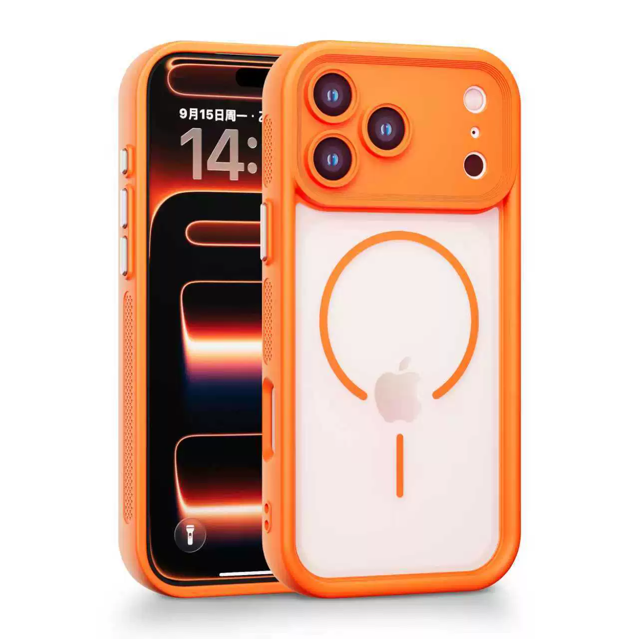 Two-in-One Magnetic Apple-Style Plated Buttons PC Shockproof Heat Dissipation Phone Case