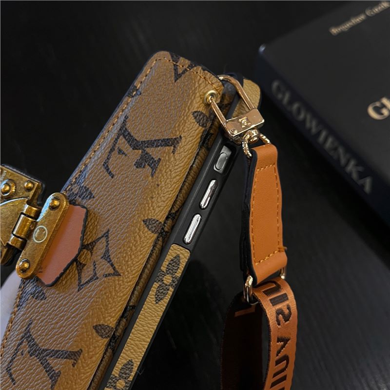 Luxury Monogram Crossbody Case for iPhone 16 Pro Max / 15 – Card Slot & Trendy Strap Design