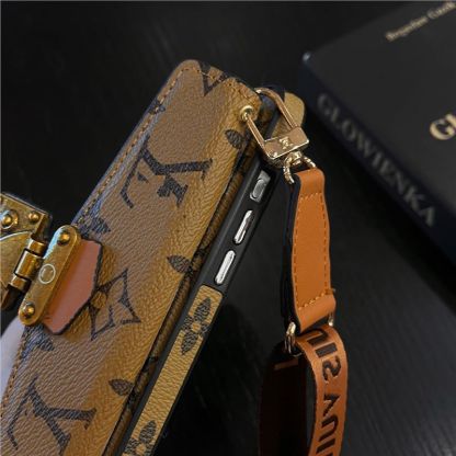 Luxury Monogram Crossbody Case for iPhone 16 Pro Max / 15 – Card Slot & Trendy Strap Design