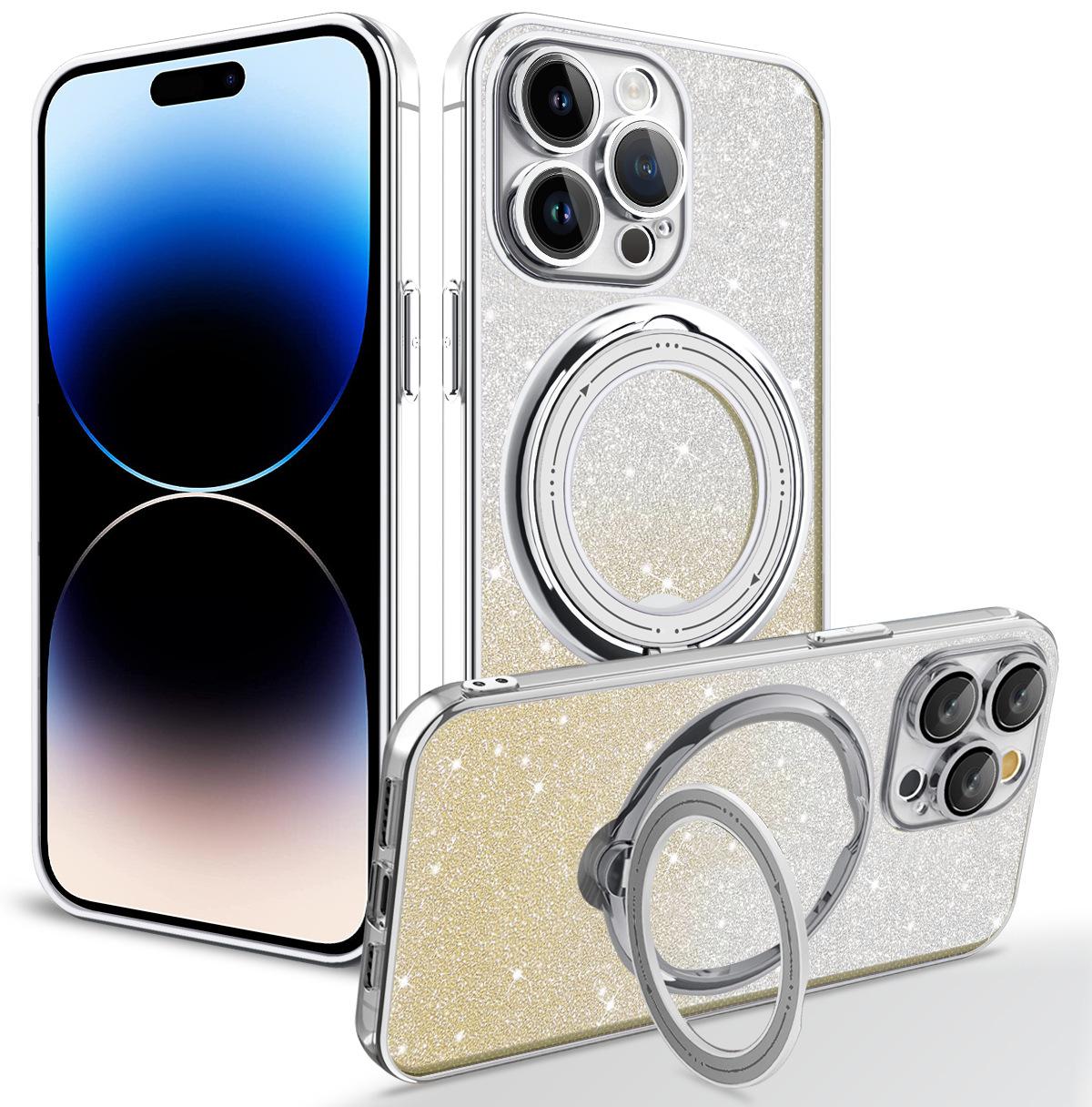 360 Rotating Bracket Phone Case Electroplating Magnetic Suction