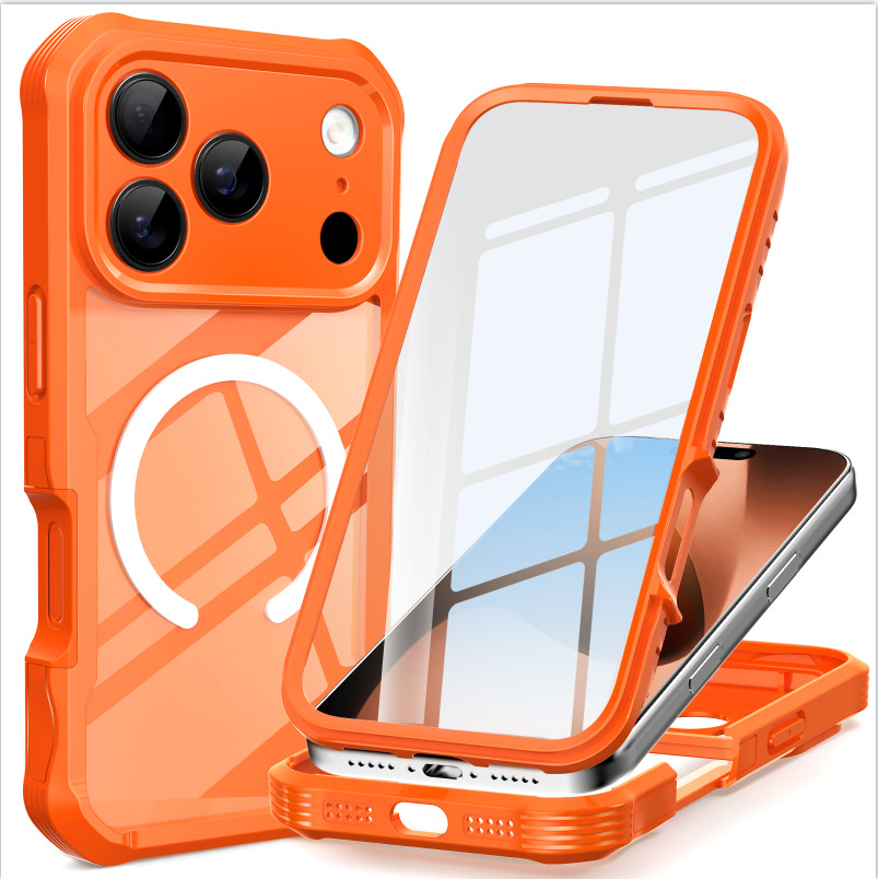 Transparent Three-Proof Phone Case with Magnetic Attachment for Outdoor Use and Drop Protection