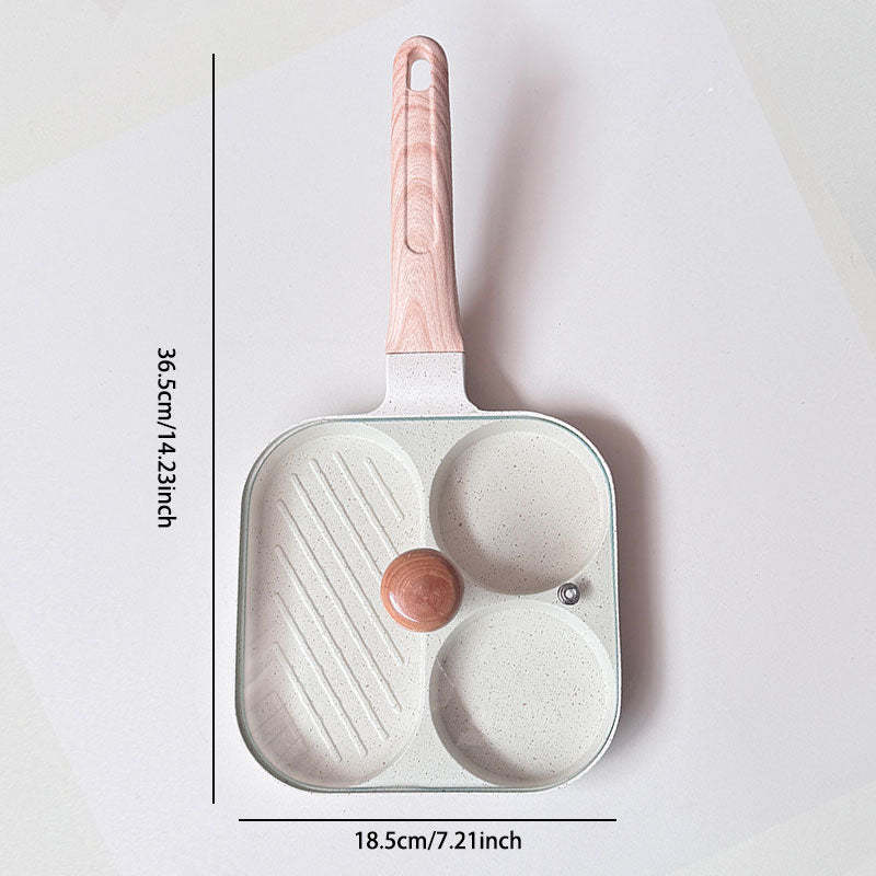 3-in-1 Breakfast Frying Pan – Non-Stick, Even Heat Distribution & Time-Saving Design