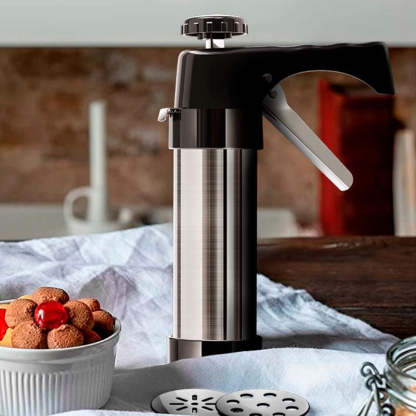 Stainless Steel Cookie Press Gun Kit: Easy Shaping & Durable Build