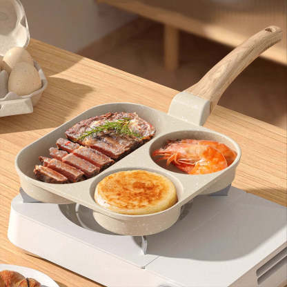 3-in-1 Breakfast Frying Pan – Non-Stick, Even Heat Distribution & Time-Saving Design