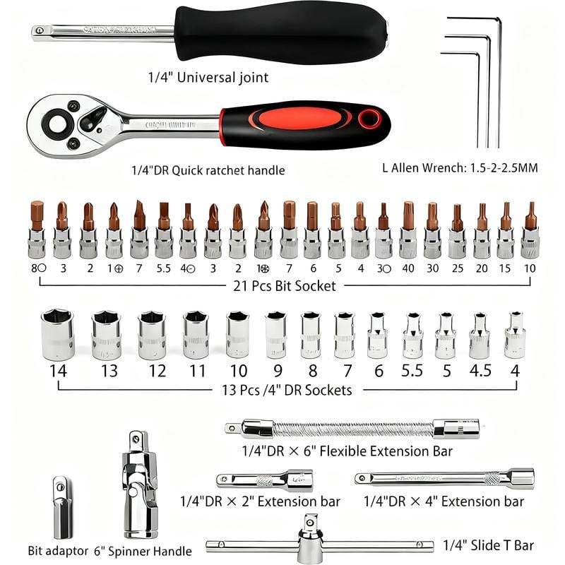 46pcs Car Repair Machinery Tools Set