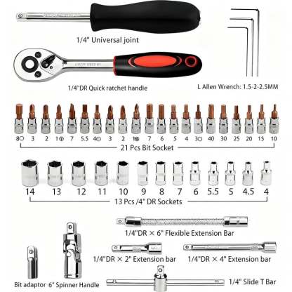46pcs Car Repair Machinery Tools Set