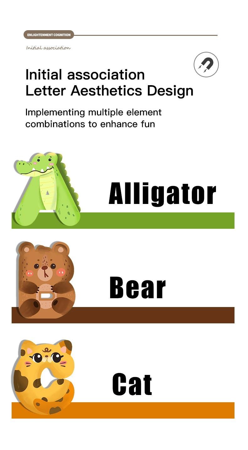 Magnetic Letters cute Animals Styling Refrigerator decoration🦒