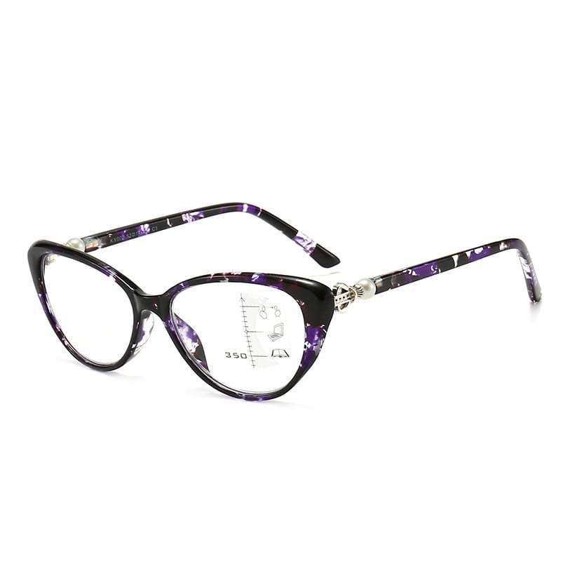 CAT EYE WITH PEARL HINGE PROGRESSIVE MULTIFOCAL READING GLASSES