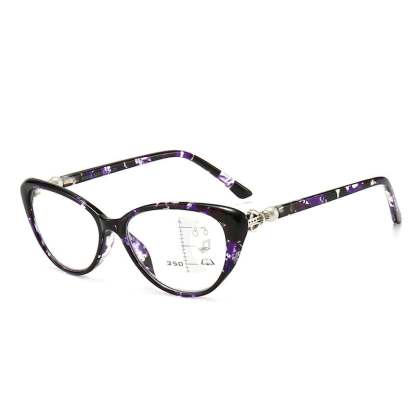 CAT EYE WITH PEARL HINGE PROGRESSIVE MULTIFOCAL READING GLASSES