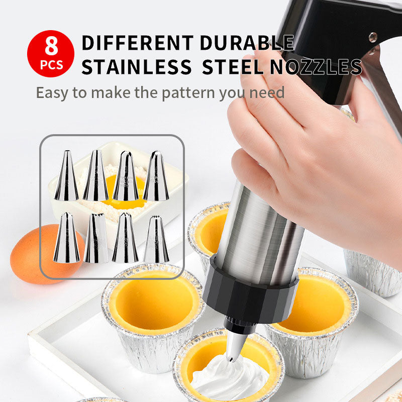 Stainless Steel Cookie Press Gun Kit: Easy Shaping & Durable Build