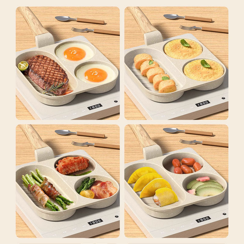 3-in-1 Breakfast Frying Pan – Non-Stick, Even Heat Distribution & Time-Saving Design