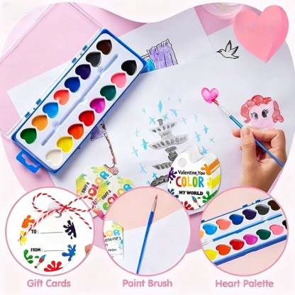 💖🎨Mini Watercolor Paint Set for Valentine's Day | Romantic Art Gift
