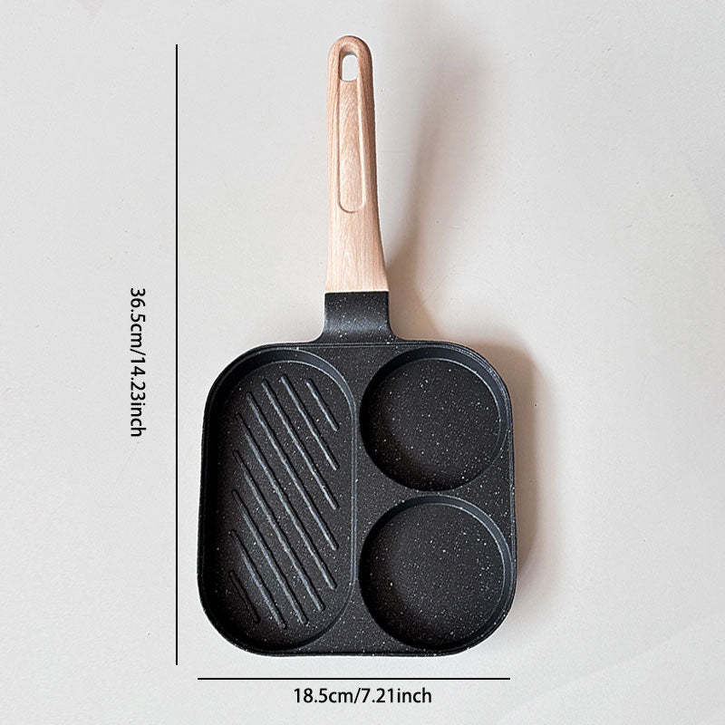 3-in-1 Breakfast Frying Pan – Non-Stick, Even Heat Distribution & Time-Saving Design