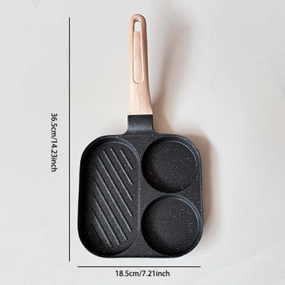 3-in-1 Breakfast Frying Pan – Non-Stick, Even Heat Distribution & Time-Saving Design