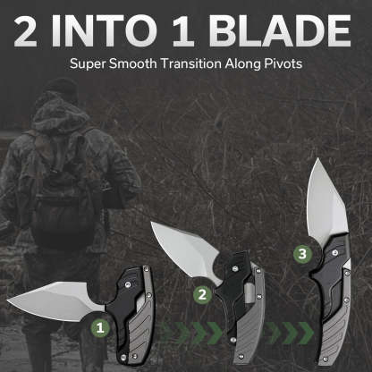 Dragon's Bite : Convertible 2-in-1 Folding Knife with super smooth transition along pivots