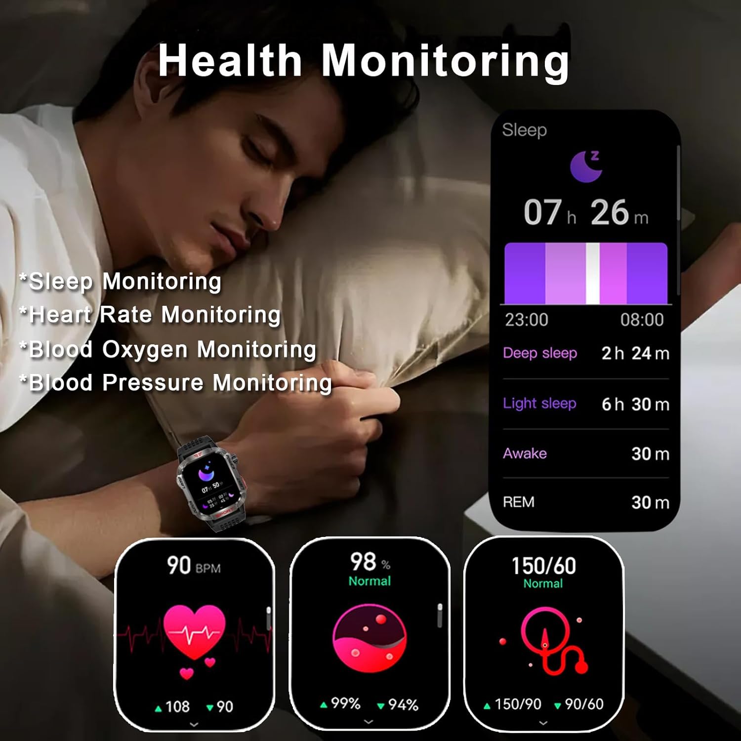 Men's Military Outdoor Sports Smart Watch for Android & IOS