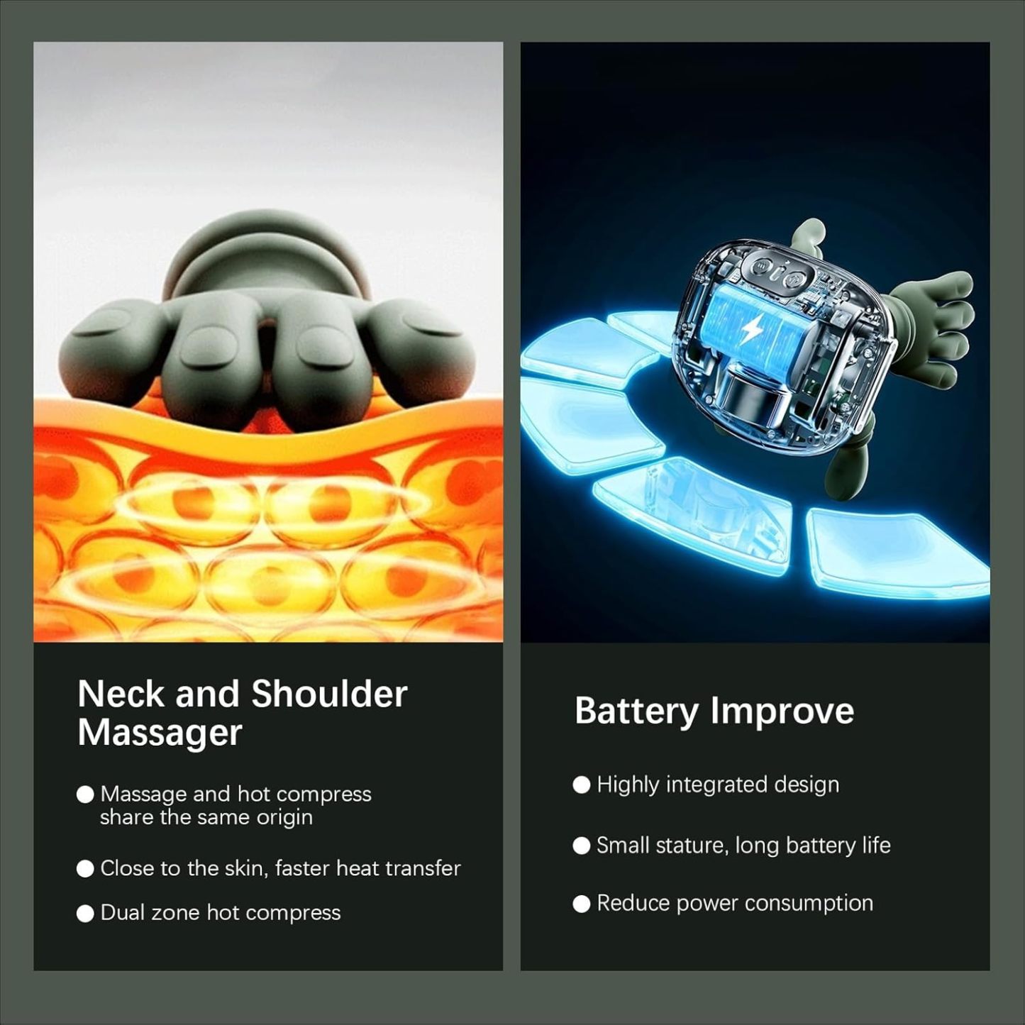 3D Shiatsu Neck & Shoulder Massager with Soothing Heat - Deep Tissue Kneading for Back & Neck Pain Relief