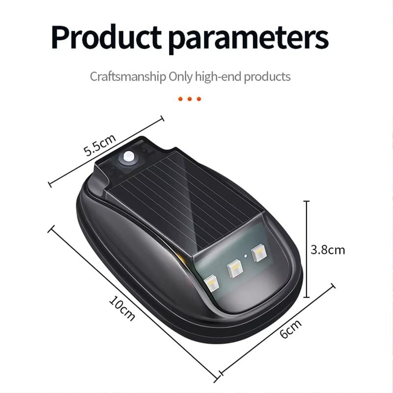 🔥Solar-powered RGB strobe light on car roof with remote control💡