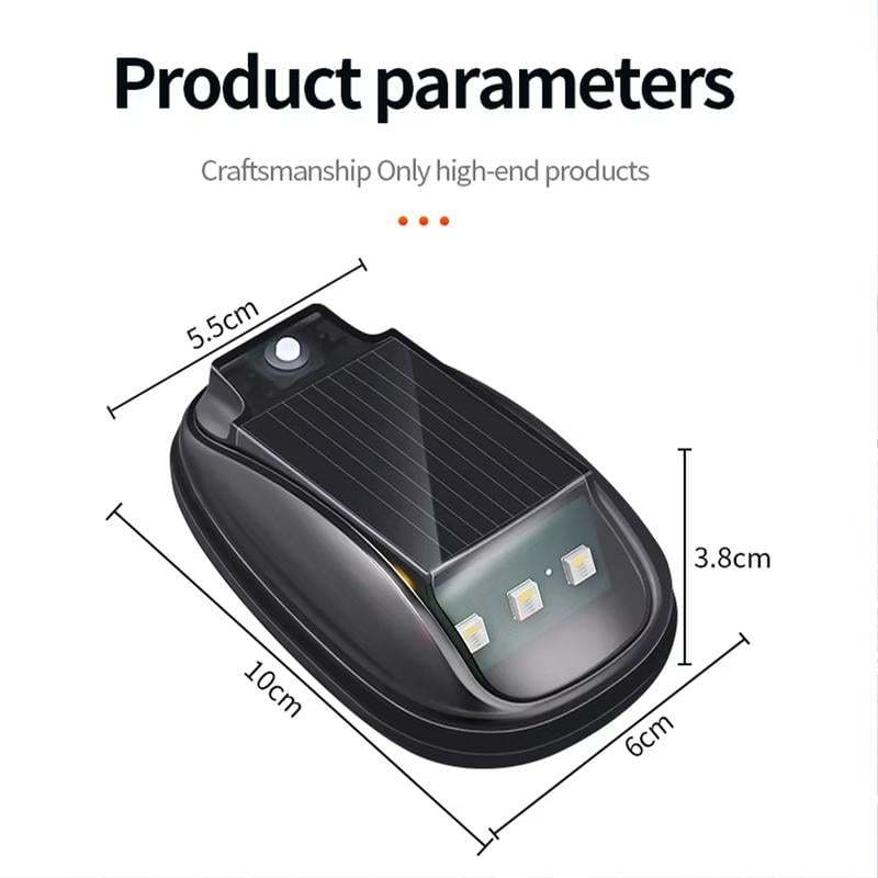 🔥Solar-powered RGB strobe light on car roof with remote control💡