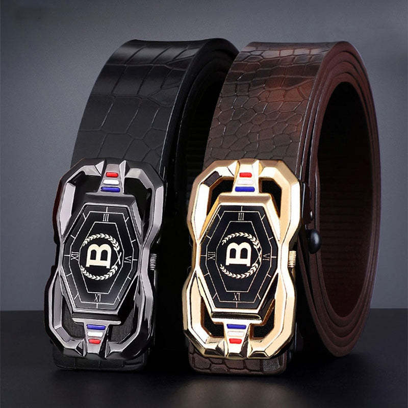 🐊Leren riem voor heren met een elegant krokodillenleerpatroon, voorzien van een automatische gesp en gemaakt van rundleer.