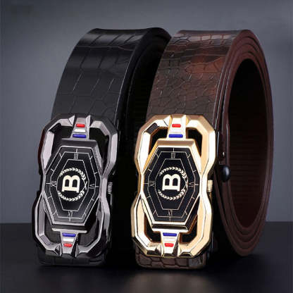 🐊Leren riem voor heren met een elegant krokodillenleerpatroon, voorzien van een automatische gesp en gemaakt van rundleer.
