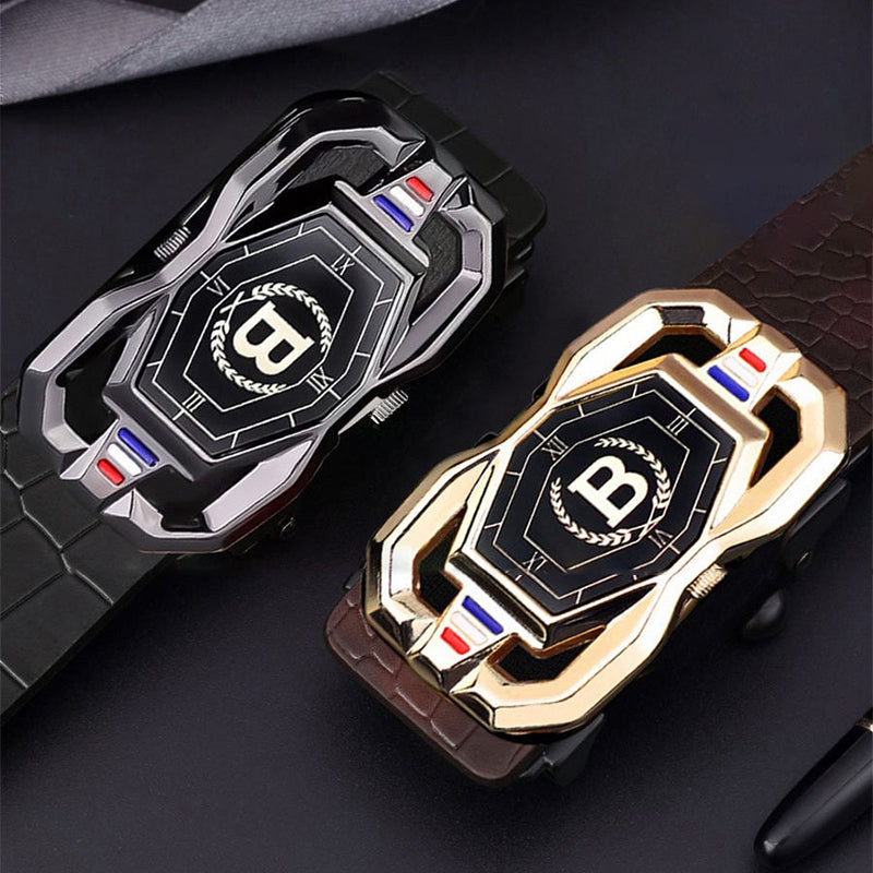 🐊Leren riem voor heren met een elegant krokodillenleerpatroon, voorzien van een automatische gesp en gemaakt van rundleer.