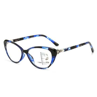 CAT EYE WITH PEARL HINGE PROGRESSIVE MULTIFOCAL READING GLASSES
