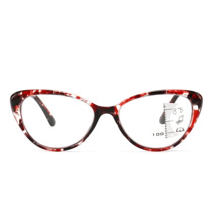 CAT EYE WITH PEARL HINGE PROGRESSIVE MULTIFOCAL READING GLASSES