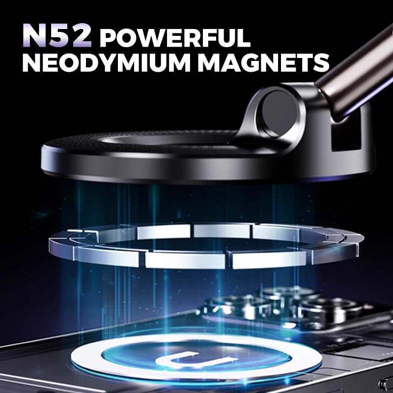 🔥 Retractable Car Phone Mount - 360° Magnetic Holder