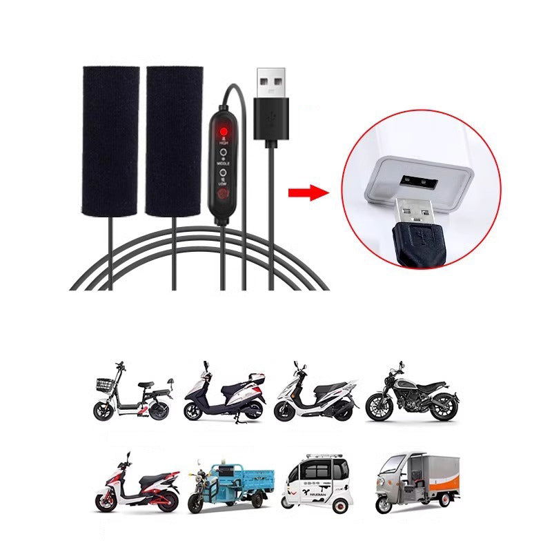 Heated Handlebar Grips for Cycling - Three-Level Temperature Control