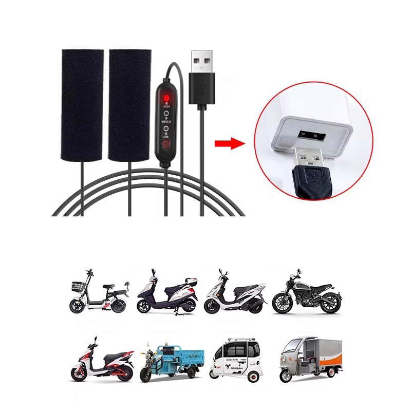 Heated Handlebar Grips for Cycling - Three-Level Temperature Control
